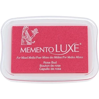 Image of Tsukineko Memento Luxe Ink Stamping Pink, Rose Bud Large Water Based Opaque, Archival Embossing, pad Size: 7,6 x 4,7 cm