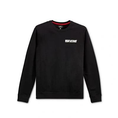 Image of Alpinestars Men&#039;s Reblaze Chest Crew Fleece Sweatshirt, Black White, M