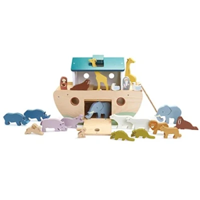 Image of Tender Leaf Toys Noah&#039;s Wooden Ark Large Sorting Game with Animals For Children