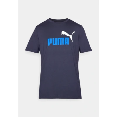 Image of Puma Color LOGO TEE Print Tshirt, Men&#039;s, Size: XL, New navy