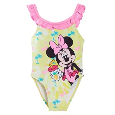 Image of Girls Minnie Mouse Swimming Costume Yellow 36 Months