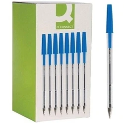 Image of Q Connect Ballpoint Pen Medium Blue (Pack of 50) KF26039