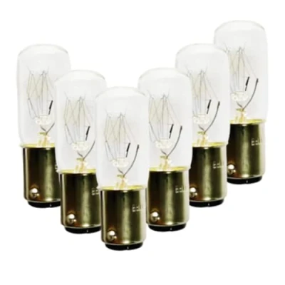 Image of Royalux Sewing Machine Appliance Replacement Light Bulb 15W B15d SBC Small Bayonet Double Connect Warm White 2700K Incandescent Dimmable 6PACK (T18 B15)