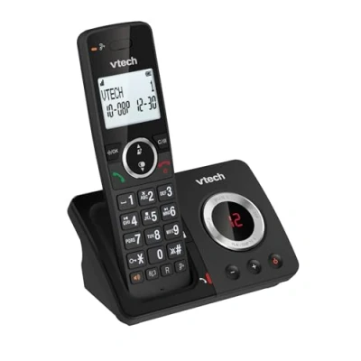 Image of VTech ES2050 DECT Cordless Phone with Answering Machine,Call Block,Easy to Read Backlit Display,Landline 18 Hours Talk time,Volume Booster,Handsfree Speakerphone,Speed Dial,Single Handset