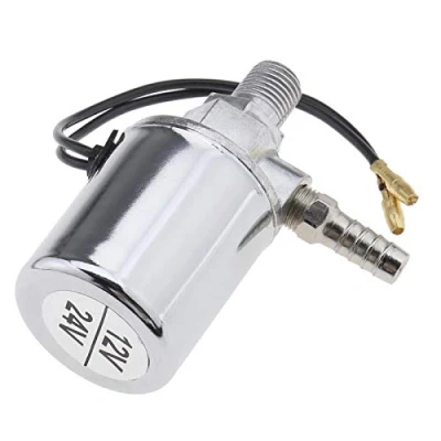 Image of 1/4&quot; Universal Van Truck Air Horn Electric Solenoid Valve Chromed 12V/24V
