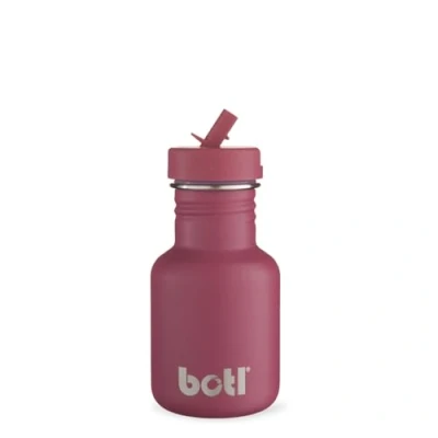 Image of BOTL Tough Canteen Water Bottle with Matching Leakproof Straw Lid, Stainless Steel Bottle, Non Insulated, Eco 350ml (Dark Cherry)
