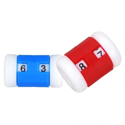 Image of KnitPro KP10816 2 6.5 mm Combi Pack Sizes Row Counters, Blue &amp; Red