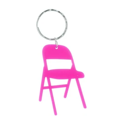Image of xbiez Acrylic Mini Backrest Chair Charm Keychain Folding Pendant Car Keyring Backpack Decoration Bag