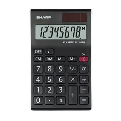 Image of Sharp EL 310ANWH Office Semi Desktop Calculator Black/White