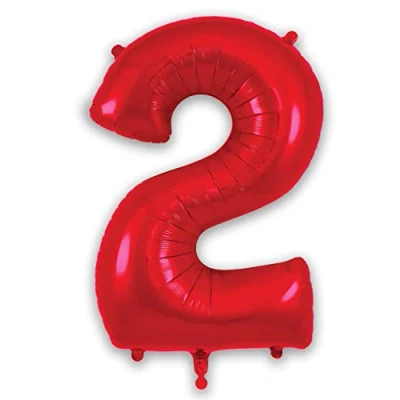 Image of Oaktree 34&quot; Red Foil Number 2 Balloon 606524