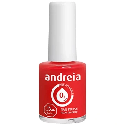 Image of Andreia Halal Breathable Nail Polish Water Permeable Glossy Vegan and Cruelty Free Colour B15 Orangy Red 10.5 ml