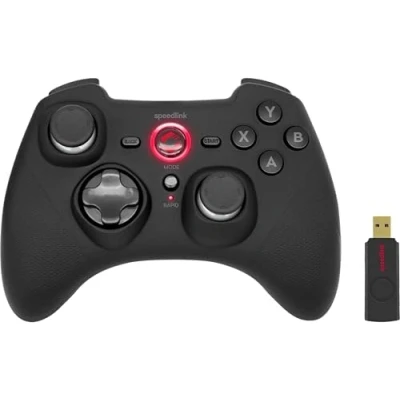 Image of Speedlink RAIT gamepad wireless with vibration function, for PC/PS3/Switch, black