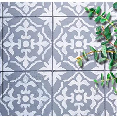 Image of 2 x Garden Stencil for Paving Slabs Patio 45x45 cm 1x Large Pattern Gibraltar