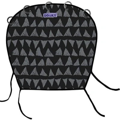 Image of Dooky The Original Universal Adjustable Breathable Sun Shade for Pushchair and Pram, Black with Triangles, Nero con triangoli, Tribal