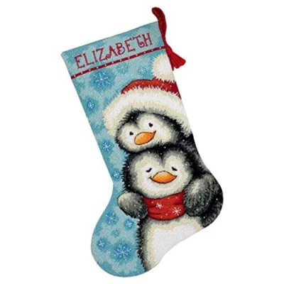 Image of Dimensions PENQUINS, Canvas,Wool, Hugging Penguins