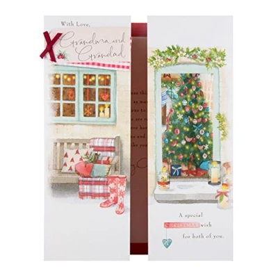 Image of Hallmark Medium Grandma and Grandad &quot;with Love&quot; Christmas Card