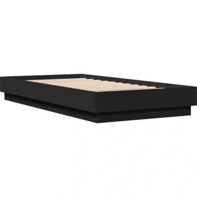 Image of vidaXL Bed Frame without Mattress with LED Lights Black 75x190 cm Small Single