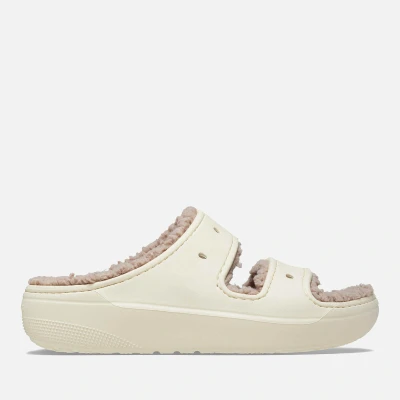 Image of Crocs Classic Cozzzy Slippers, Size: M3/W4, Bone/mushroom Synthetics