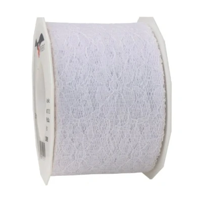 Image of C.E. Pattberg DERBY Decorative Ribbon in White, 27 yards of Lace for Gift Wrapping, 2.8 inches width, Accessories Decoration &amp; Handicrafts, Tape Wrapping Presents