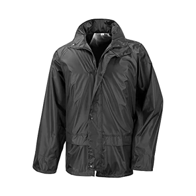 Image of Result Mens Core Rain Suit (Trousers And Jacket Set) (L) (Black)