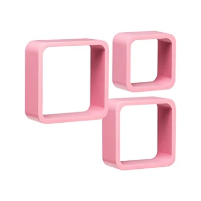 Image of Premier Housewares Wall Cubes Set of 3, Pink