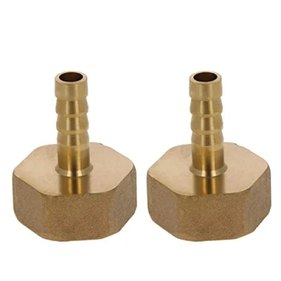 Image of MroMax Brass Barb Hose Fitting Connector Adapter 8mm Barbed X 3/4 PT Female Pipe Tone 2pcs