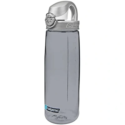 Image of Nalgene Sustain Tritan BPA Free On The Fly Water Bottle Made with Material Derived from 50% Plastic Waste, 24 OZ, Smoke Gray