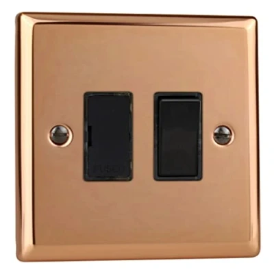 Image of Varilight 13A Switched Fused Spur Polished Copper