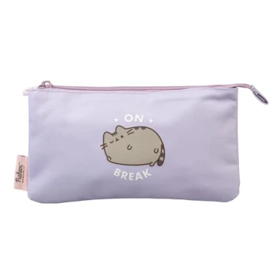 Image of Grupo Erik Pusheen Pencil Case 3 Compartments Kids Case. Triple Pocket Case, Cosmetic Large Cat, Gifts, Stationery