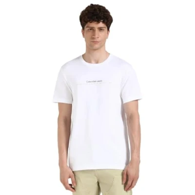 Image of Calvin Klein Jeans Minimal LOGO TEE Basic Tshirt, Men&#039;s, Size: Large, Bright white