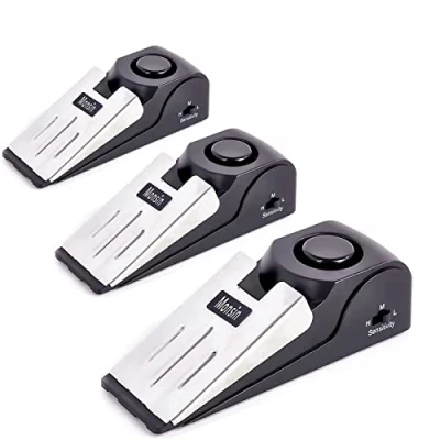 Image of Door Stop Alarm, Stopper with 120DB Security Floor Wedge Doorstop for Travel Apartment Home House (Pack of 3)