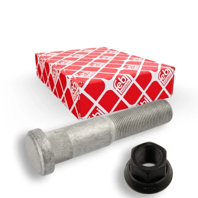 Image of 20524942, 20524942S1, 21147687, 21147687S1 Wheel Stud FEBI BILSTEIN 35176 M22 x 1,5 124mm Rear Axle 10.9 with nut Zink flake coated