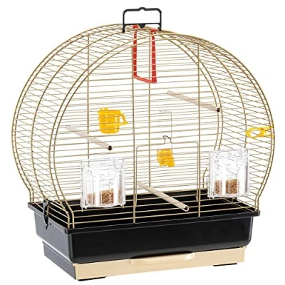 Image of Ferplast Bird Cage LUNA 2 for Birds, Canaries, Budgies, Finches, Metal, Accessories Included Rotating Feeders Perches, 44.5 x 25 h 45.5 cm.