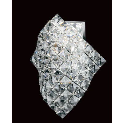 Image of Diamond Crystal Single Wall Light Chrome Frame