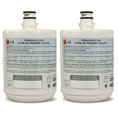 Image of LG Potable Water Filter, 2 Pieces LT500P Refrigerator Filter for 500 Gallon, Reduces Chlorine, Lasts up to 6 Months, External Testing Certification ANSI NSF