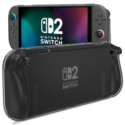 Image of ProCase Protective Case for Nintendo Switch 2 2025, Clear Cover Protector, Anti Scratch, Shock Absorption, Ergonomic Grip Design, Easy to Install Black