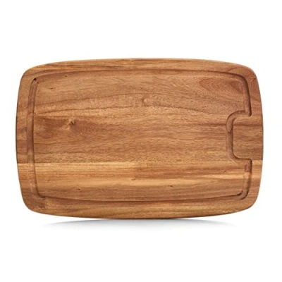 Image of Zeller 25555 Acacia Wood Chopping Board with Juice Groove natural, acacia, 40 x 26 1.5 cm