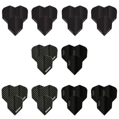 Image of Harrows Darts Flights (15 Total) I 100 Micron Dart Premium Extra Strong Made in UK Professional (Black Pack)