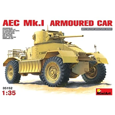 Image of Miniart MIN35152 Car 35152 1:35 Brit. Scout Tank AEC Mk.I Faithful Replica, Building, Plastic, Crafts, Hobby, Gluing, Model kit, Assembly, unpainted, Un Painted, Mittel