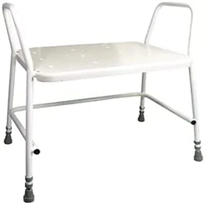 Image of Aidapt Bariatric Height Adjustable Shower Stool with Anti Slip Feet, Easy Clean Surface and Hand Grip to Aid Stability. For Elderly, Disabled, Pregnant or Unsteady on their Feet Users