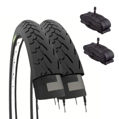 Image of 2 COVERS 700x35C + ROOMS AMERICA TYRES CITY BIKE TREKKING 700 X 35 28 1 5/8 3/8