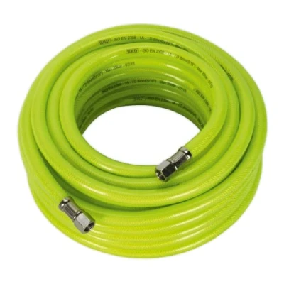 Image of Sealey Air Hose High Visibility 15m x Ø8mm with 1/4&quot;BSP Unions