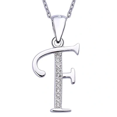 Image of VIKI LYNN Initial Pendant 925 Sterling Silver Letter Necklace with Cubic Zirconia Personalised Gifts for Women Ladies Girls