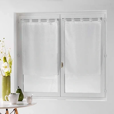 Image of Douceur d &#039;Intérieur Dandy Veil Son Cups Pair With 2 x 60 160 cm Polyester cm, polyester, white, 160x60x1