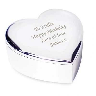 Image of Custom Personalised Laser Engraved Heart Trinket Birthdays, Weddings, For Mum, Teacher, Her.