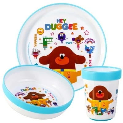 Image of 3pcs Reusable Bicolor Premium Kids Dinner Tableware Set Plate, Bowl &amp; Tumbler, BPA Free