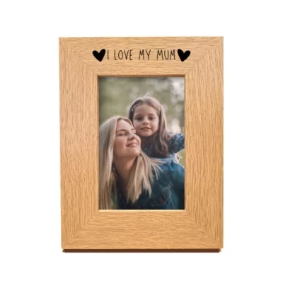 Image of Second Ave Oak 6x4 Portrait Picture Photo Frame I Love My Mum Gift Mother&#039;s Day