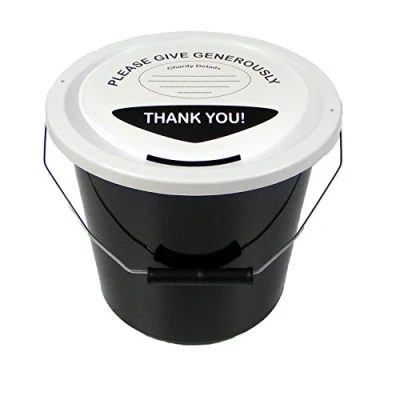 Image of Charity Money Collection Bucket 5 litres Black