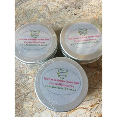 Image of Tea Tree &amp; Manuka Cream 50ml, Soothing Anti Fungal, Antiseptic Cream, Essential Oils, Perfect Foot