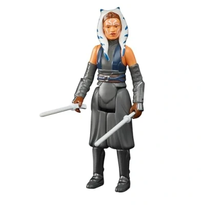 Image of Star Wars Hasbro Retro Collection Ahsoka Tano Toy 9.5 cm Scale The Mandalorian Collectible Action Figure, Toys for Kids Ages 4 and Up, Multicolor, F4459